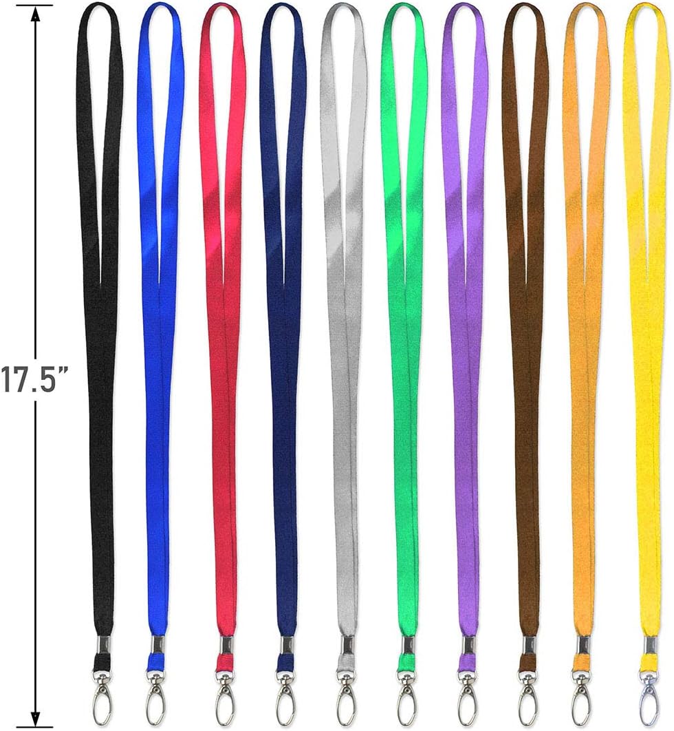 Lanyards 100Pcs Bulk Lanyard for Id Badges,Badge Lanyards Swivel Hooks Clips Great for Name Tags Badge
