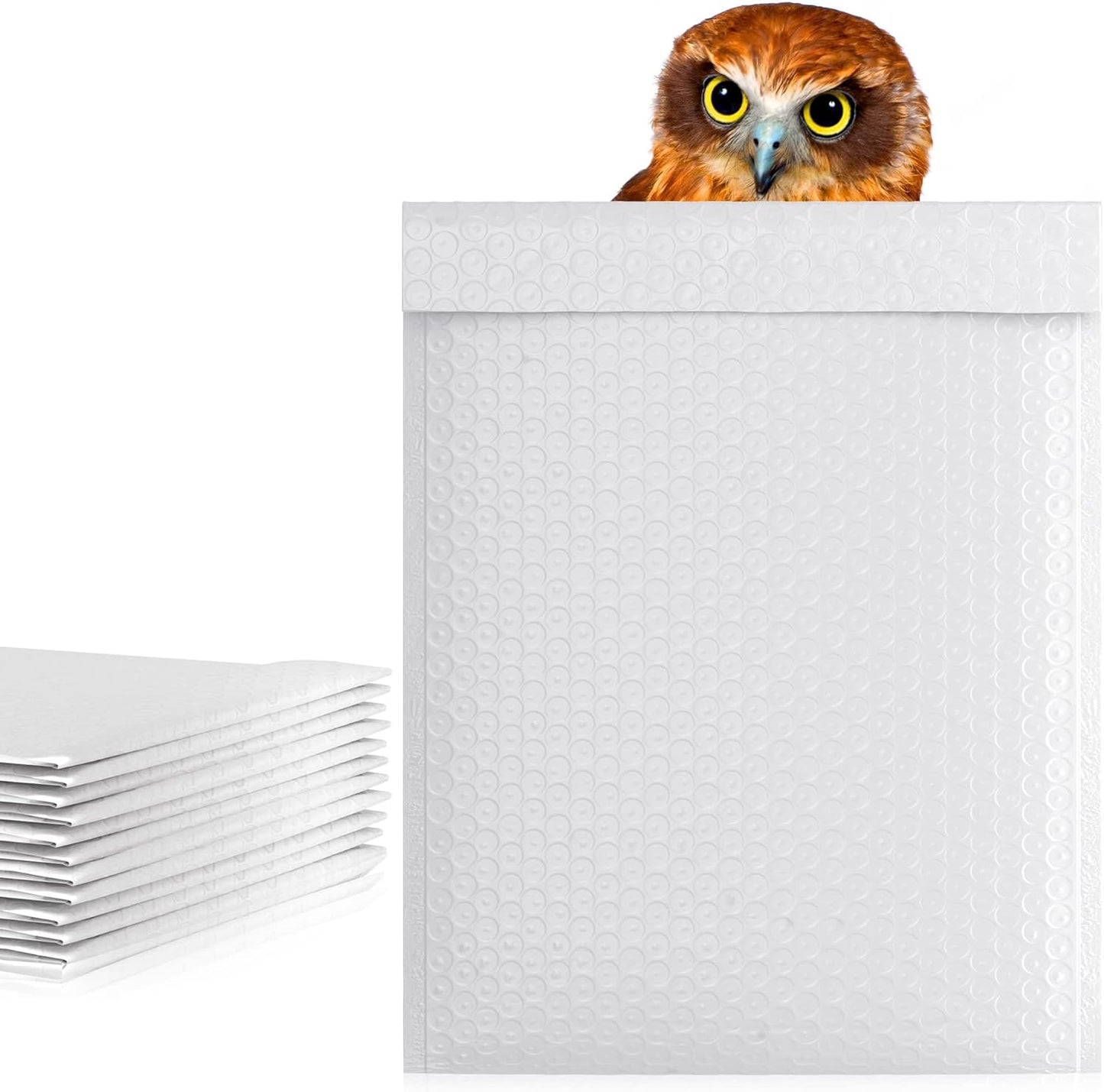 White Poly Bubble Mailers Self Seal, 8.5 x 11 Inch. Pack of 200 Bubble Packaging Envelopes for Shipping. Durable Padded Envelopes Waterproof. Self Seal Padded Mailers. Shipping Packages