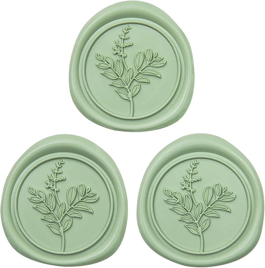 60 Pcs Sage Green Wax Seal Stickers, Wedding Invitation Accessories Envelope Stickers - Peferct for Wedding Accessories, Gift Box Craft Wrapping, Christmas Cards Envelope Seals