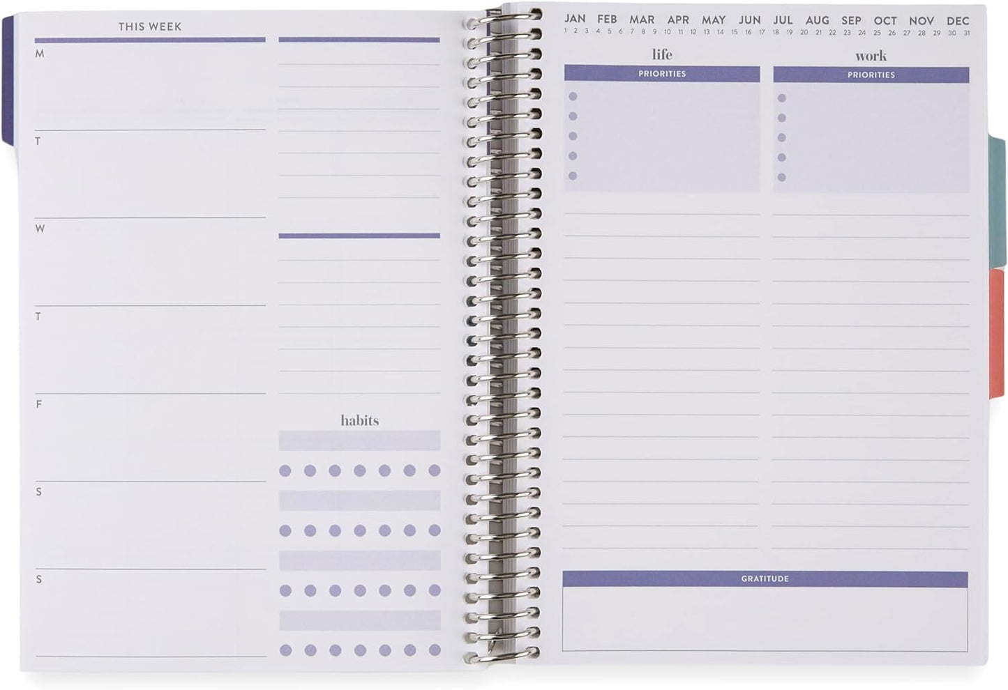 Erin Condren A5 Spiral Work Life Balance Journal | Features Pages of Thick, Bleed Resistant 80 lb. Paper to Boost Productivity