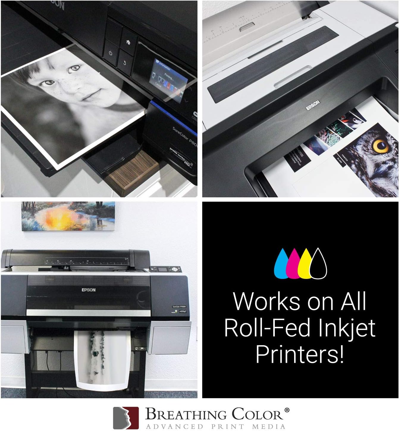 Vibrance Matte Photo Printer Paper 12 mil 230 gsm Matte Finish Premium Photo Paper Roll on 3in Core 17 inches x 100 ft Works with Most Inkjet Printer Professional Makes and Models Like Epson Canon HP