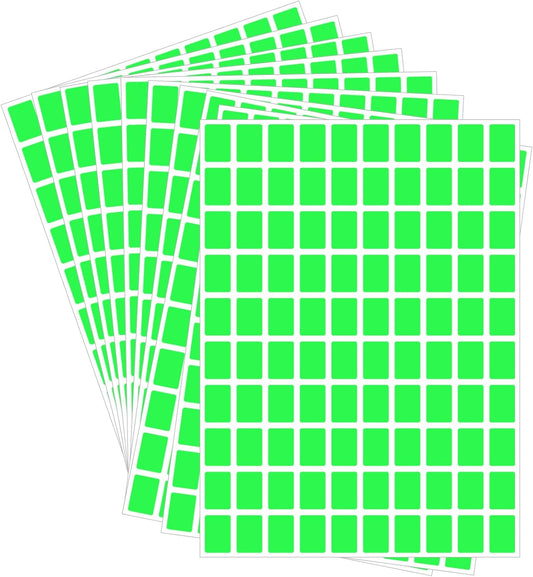 Starboling Color Coding Labels,3000 PCS 1/2" x 3/4" Fluorescent Green Rectangular Label,for Garage Sale,Price Tags,File Folder Tabs