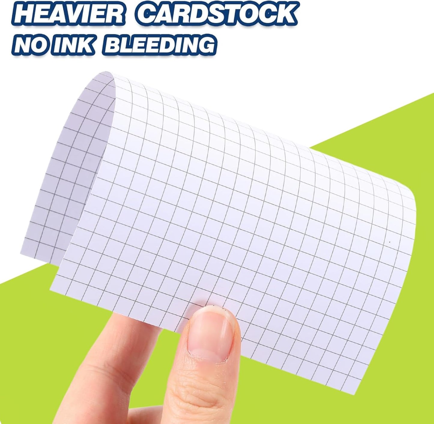 Extra Heavyweight Grid Index Cards 4x6 Inch 92lb Weight Double Sided Graph Ruled Notecards Thick Flash Cards for Note-Taking, Studying, and Organization, Ideal for School, Home and Office - 300 Count