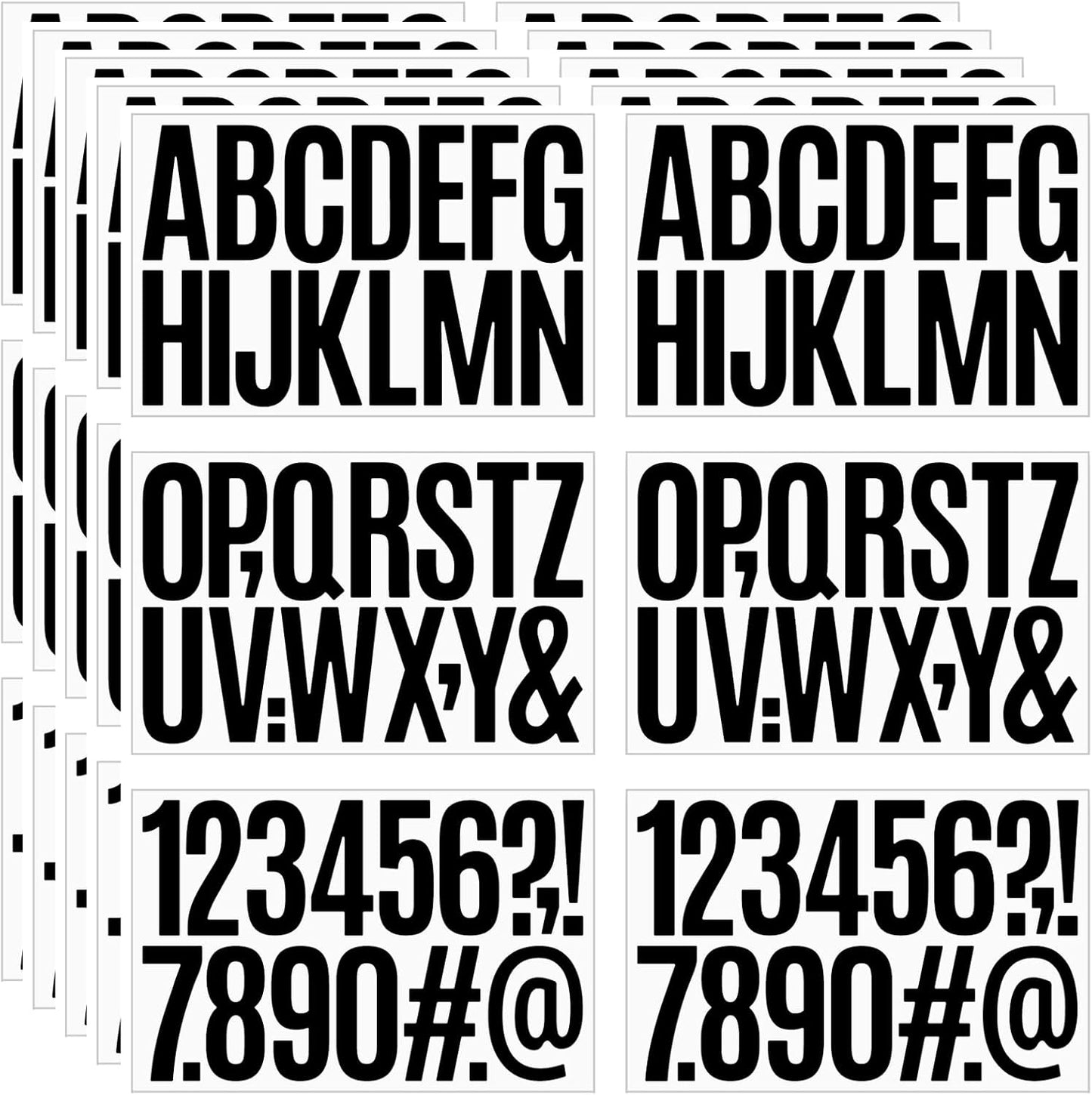 480 Pcs Waterproof 3" Vinyl Alphabet & Number Stickers - Self-Adhesive for Mailboxes, Windows, Doors, Signs, Vehicles & More, Black