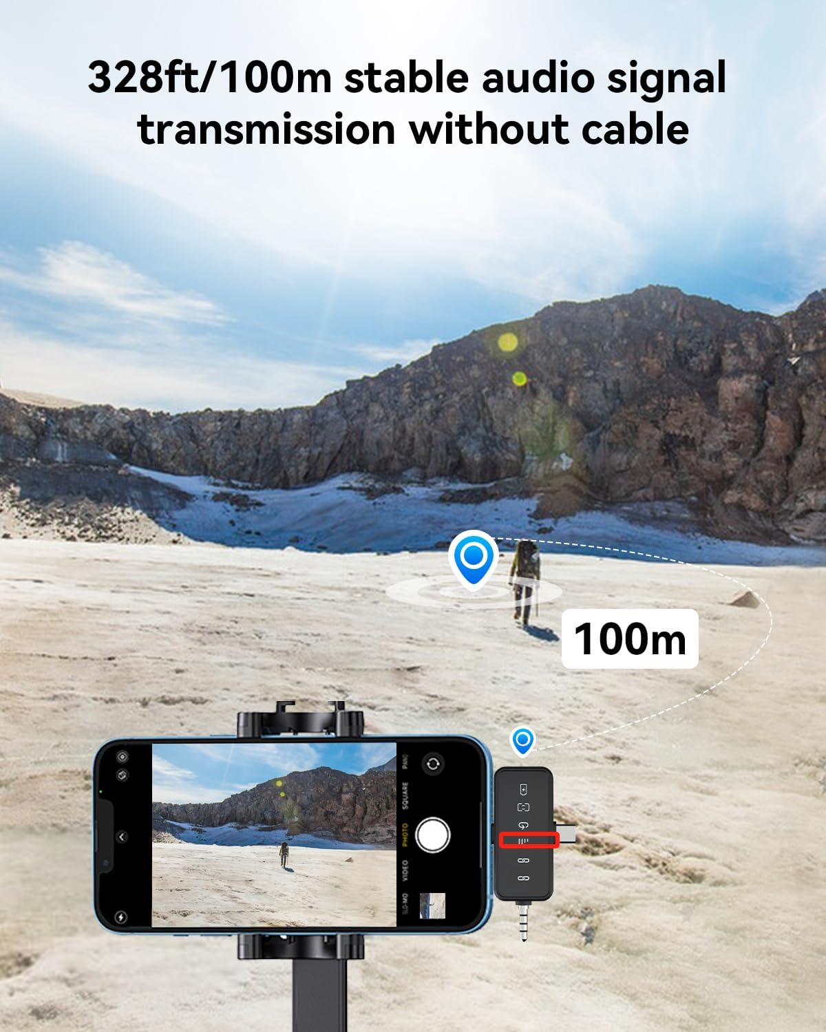 PQRQP 3-in-1 Mini Microphone for iPhone/Android/Camera, Hi-Fi Audio, 48kHz/24-bit, Wireless Microphones, 328ft Range, 20H Battery, Lapel Mic with Noise Reduction for Live Streaming, TikTok, YouTube