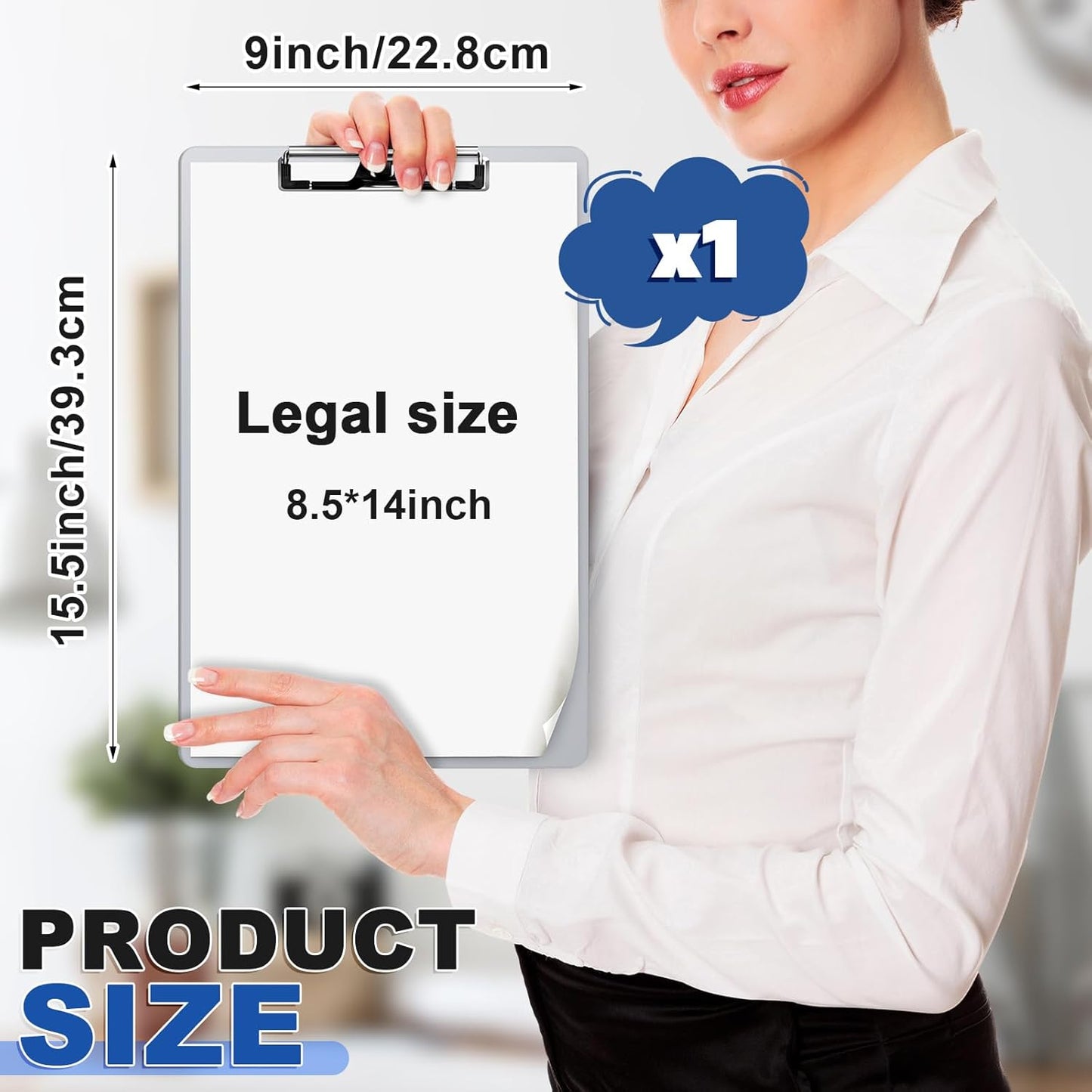 Tenceur 1 Pcs Aluminum Legal Size Clipboard 8.5x14 Inch Metal Clipboard with Metal Clip Heavy Duty High Capacity Durable Suitable for Legal Lawyers and Business School Office Supply