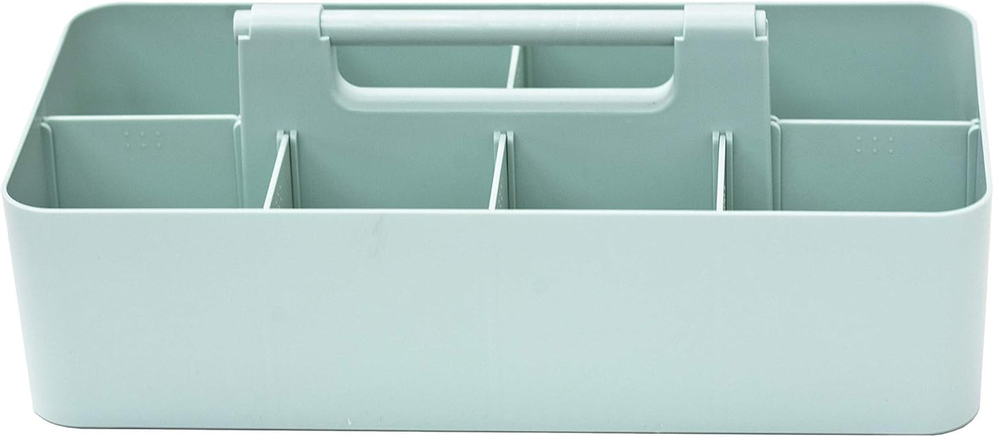 -Large Portable Caddy, DIY Dividers, 8 Compartments, Office Supplies Organizer, Simple, Portable Basket with Handle Storage Organizer Modern,Endless Multi Use -Made in USA