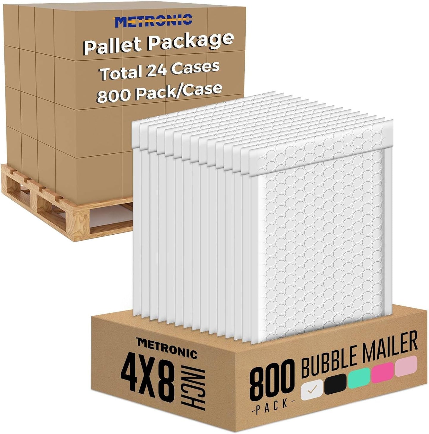 METRONIC 19200 Pack Bubble Mailer Waterproof White Small Bubble Mailers Usable Size 4x7" Self Seal Mailing Envelopes Bubble Padded for Small Business Mailing Jewelry Makeup Cards Envelope Mailers