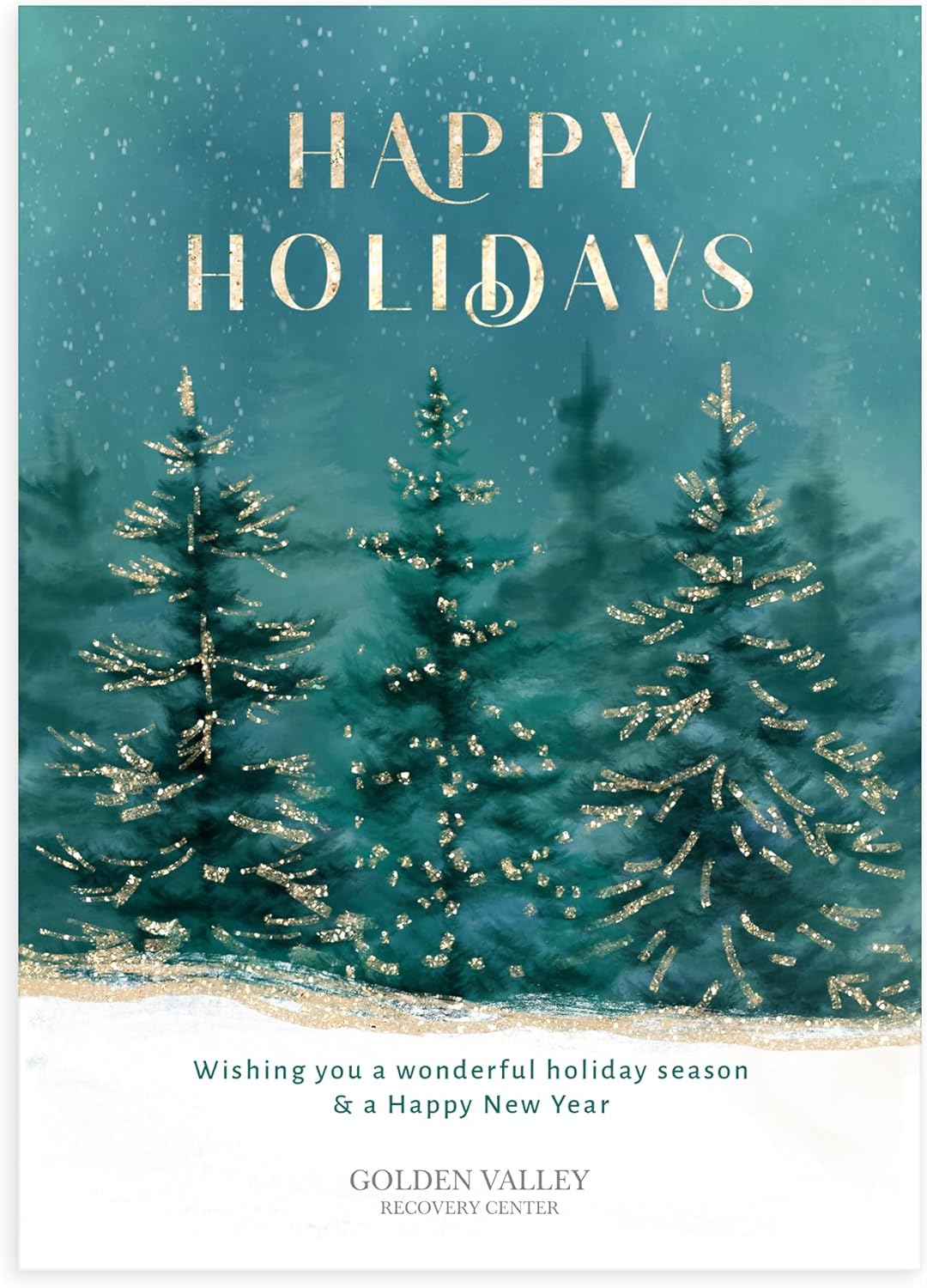 Let's Make Memories Personalized Business Christmas Cards with Envelopes - Premium Quality - 5x7-2025 Holiday Cards & White Envelopes - Gilded Trees - 200 ct