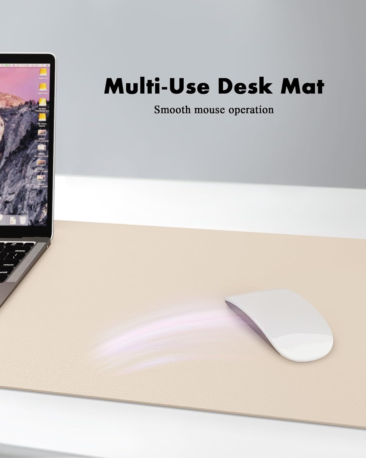 YSAGi Double-Sided Desk Pad, Leather Desk Mat, Eco Cork Desk Pad Protector, Large Mouse Pad for Desk, Waterproof Desk Blotter Pad, Desk Writing Pad for Office Work/Home (Beige/Cork,47.2" x 17")