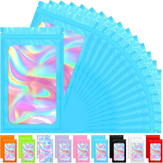 Smell Proof Bag, 100 PCS Holographic Bags, Packaging Bags, Food Packaging Bag(4x6 Inch)