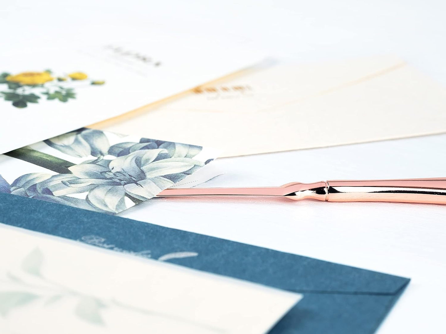 Silvery & Rose Gold Letter Opener, Envelope Opener Knife Metal Letter Opening Knife, Paul Revere Paper Cutting Knife, 9 inches (2 Pack)