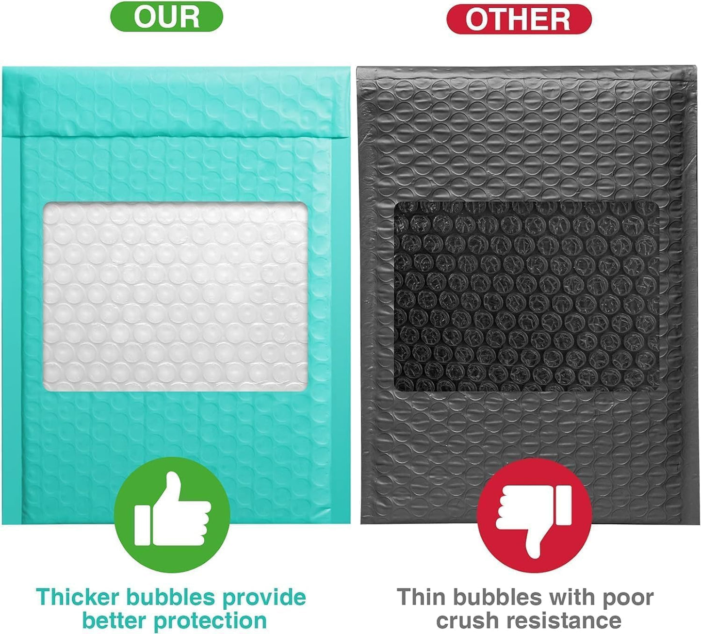 Metronic Bubble Mailers 4x8 Inch 4000 Pack Teal Usable Size 4x7'' Waterproof Bubble Mailer Padded Envelopes Self Seal, Cushioning Poly for Packaging, Shipping, Mailing, Small Business Supplies