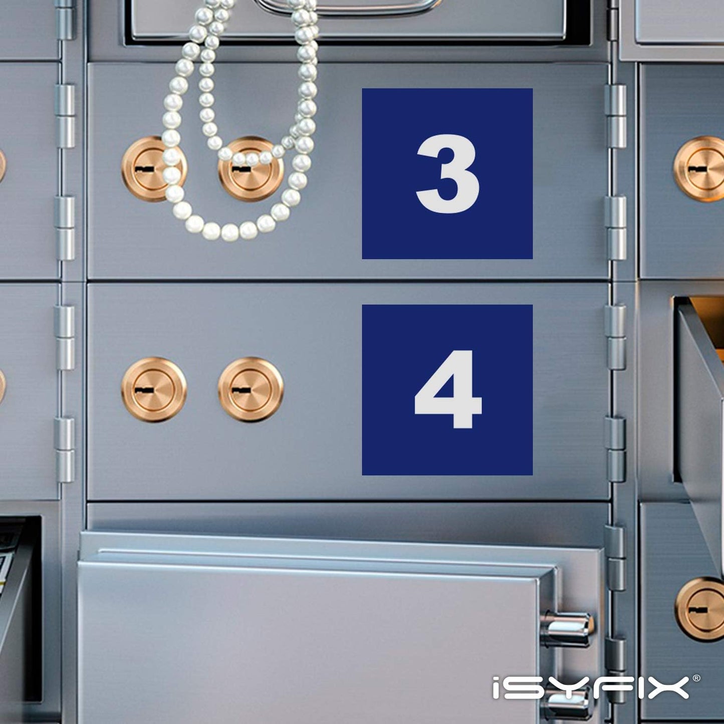 iSYFIX Blue Consecutive Number Stickers – 1 to 100, 3-inch, 1 Set – Vinyl Self Adhesive Premium Decal, Ideal for Inventory, Storage, Organizing, Boxes, Bins, Toolbox, Lockers & More, Indoor/Outdoor