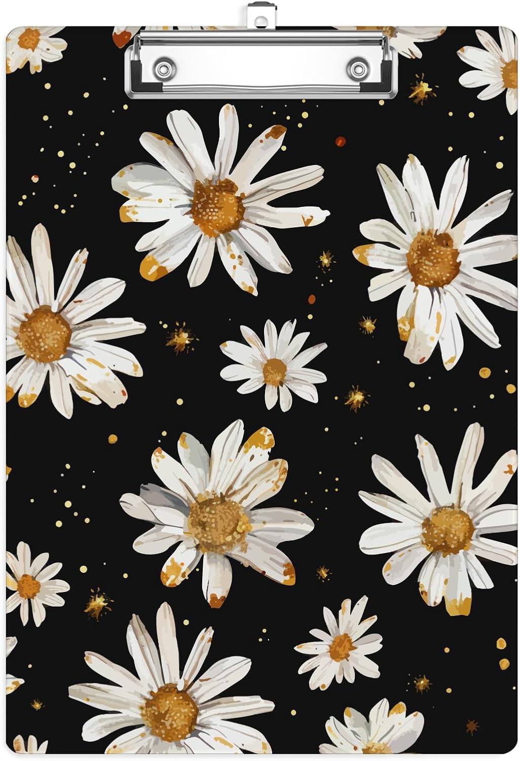 White Daisy Plastic Clipboards,Cute Fashion Clipboard Decorative 8.5" x 12.5"Standard A4 Size Clipboards,Acrylic Clipboard for Teacher,Social Worker,Students,Nurse,Office Supplies