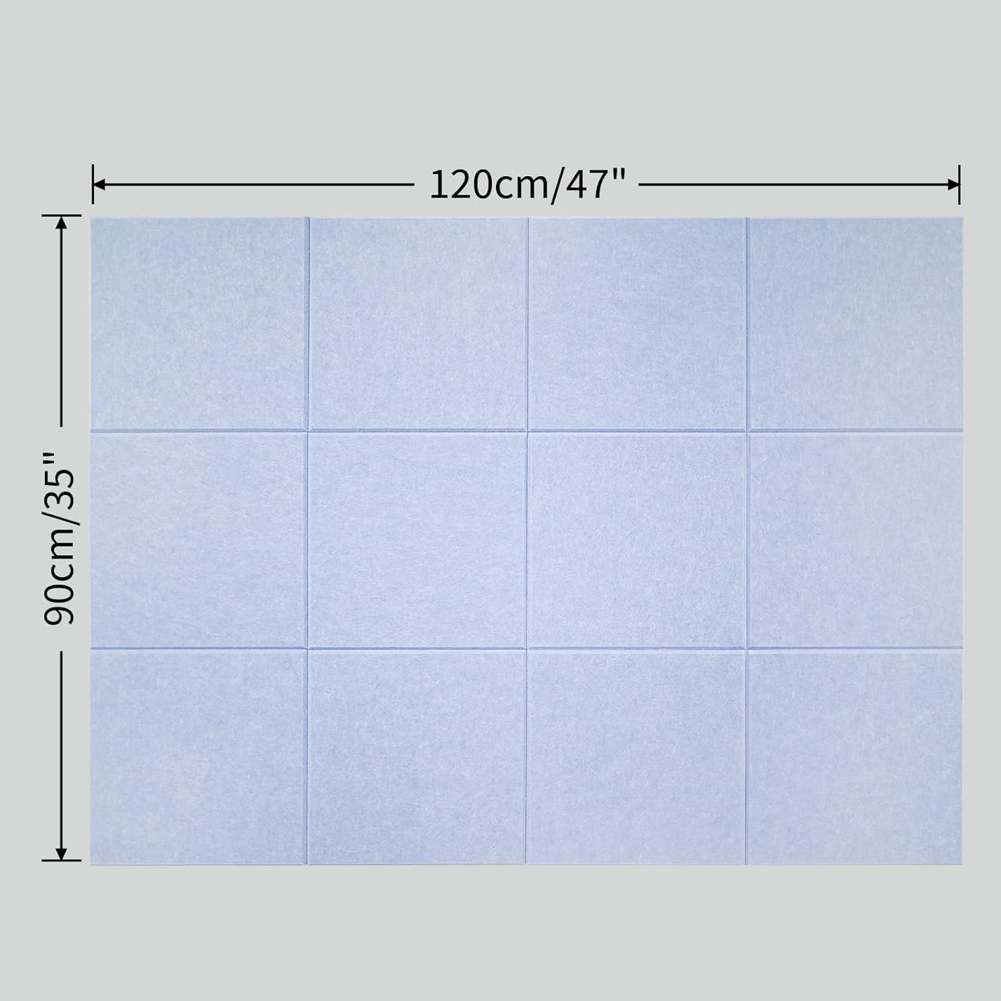 Large Cork Board for Wall 12 Pack, Bulletin Board 48" X 36", Felt Board Wall Tiles with 72 Damage-Free Removable Pads & Push Pins, Alternative Pin Board Cork Board for Office Home, Purple