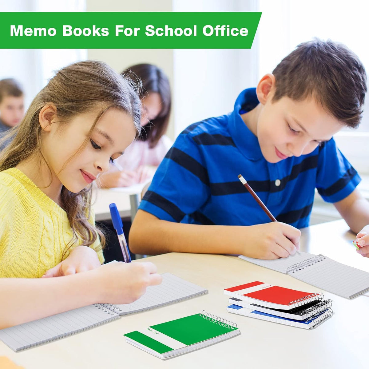 Thenshop 148 Pads Spiral Memo Pads Bulk 3 x 5 Inch Small Pocket Notepad Top Bound Lined 60 Sheets Mini Notebooks for School College Office Home Supplies (Black,Green,Dark Blue,Red)