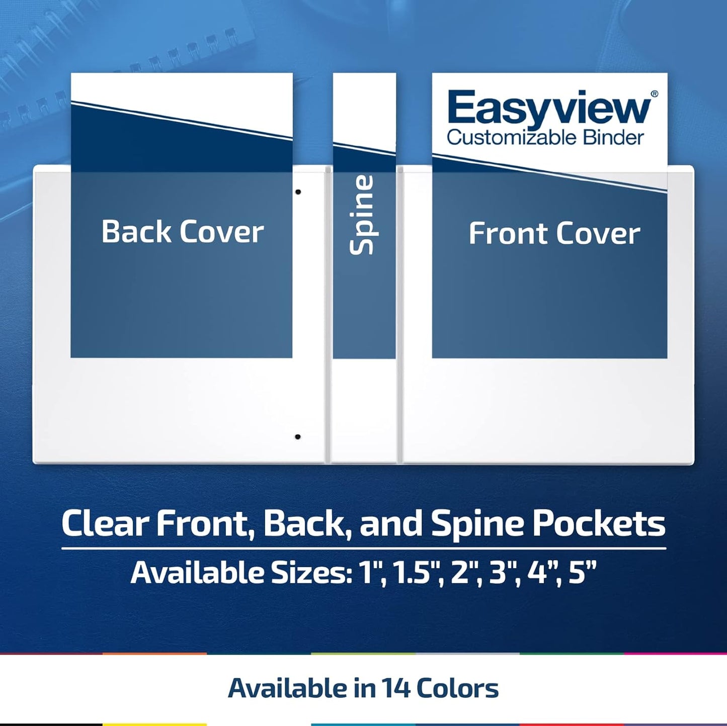 Easyview Premium 3-Ring Binders with Clear-View Covers and Round Rings, Binders for School or Office, 1.5 Inch, Pack of 6, Purple
