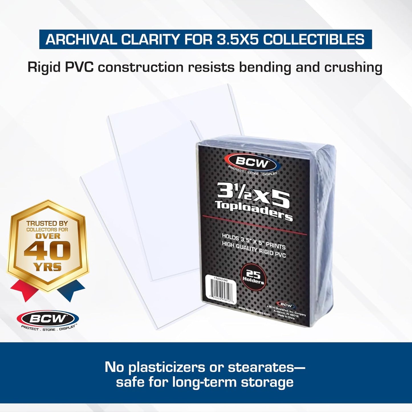 BCW 3.5x5 Topload Holder - 100 Pack | Premium Rigid Plastic Protector Case for Trading Cards, Index Cards, and Photos | Perfect Fit for Transformer TCG, Magic: The Gathering, and More