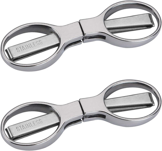 2Pcs Folding Scissors,Portable Stainless Steel Telescopic Cutter, Safety Foldable Pocket Badge Small Scissors for Home, Office, Craft, Sewing, Nurse Accessories, Travel