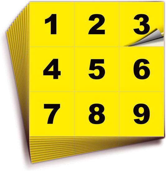 iSYFIX Yellow Consecutive Number Stickers – 1 to 100, 2-inch, 1 Set – Vinyl Self Adhesive Premium Decal, Ideal for Inventory, Storage, Organizing, Boxes, Toolbox, Lockers & More, Indoor/Outdoor
