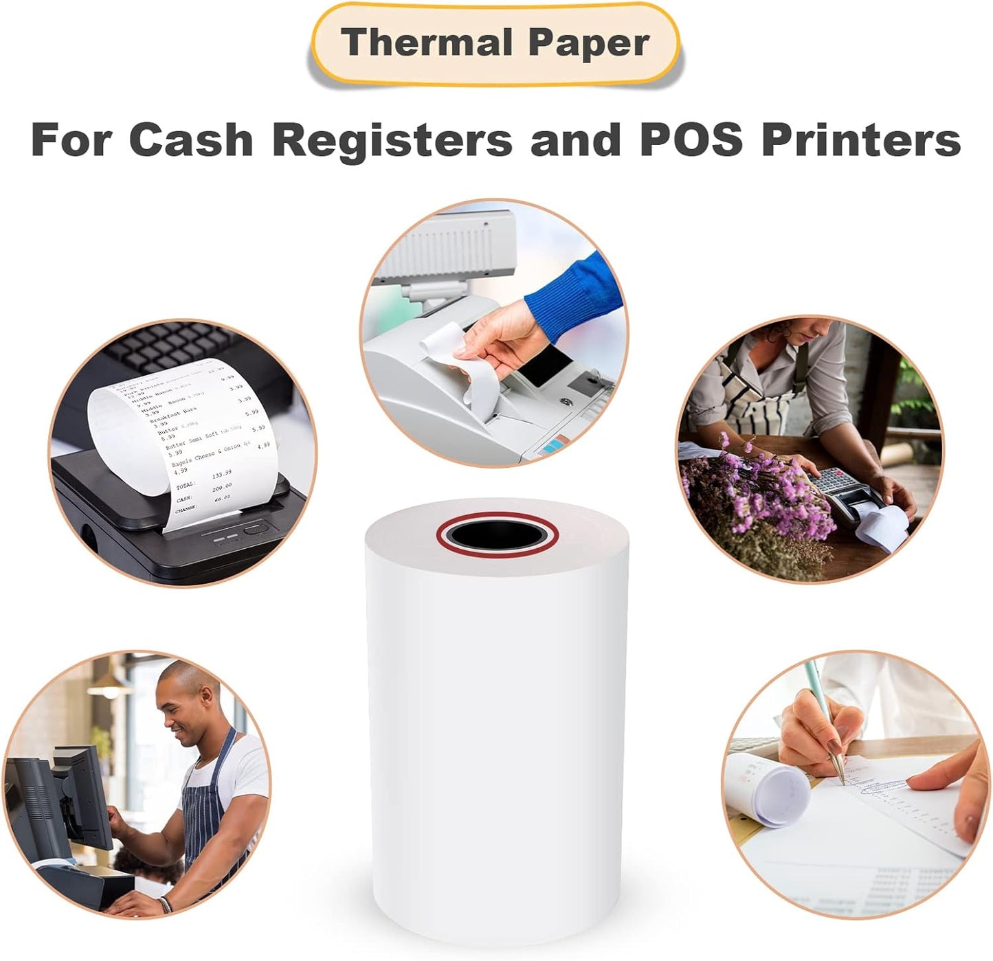 MFLABEL® 100 Rolls 2 1/4" x 85' Thermal Paper Cash Register POS Receipt Paper