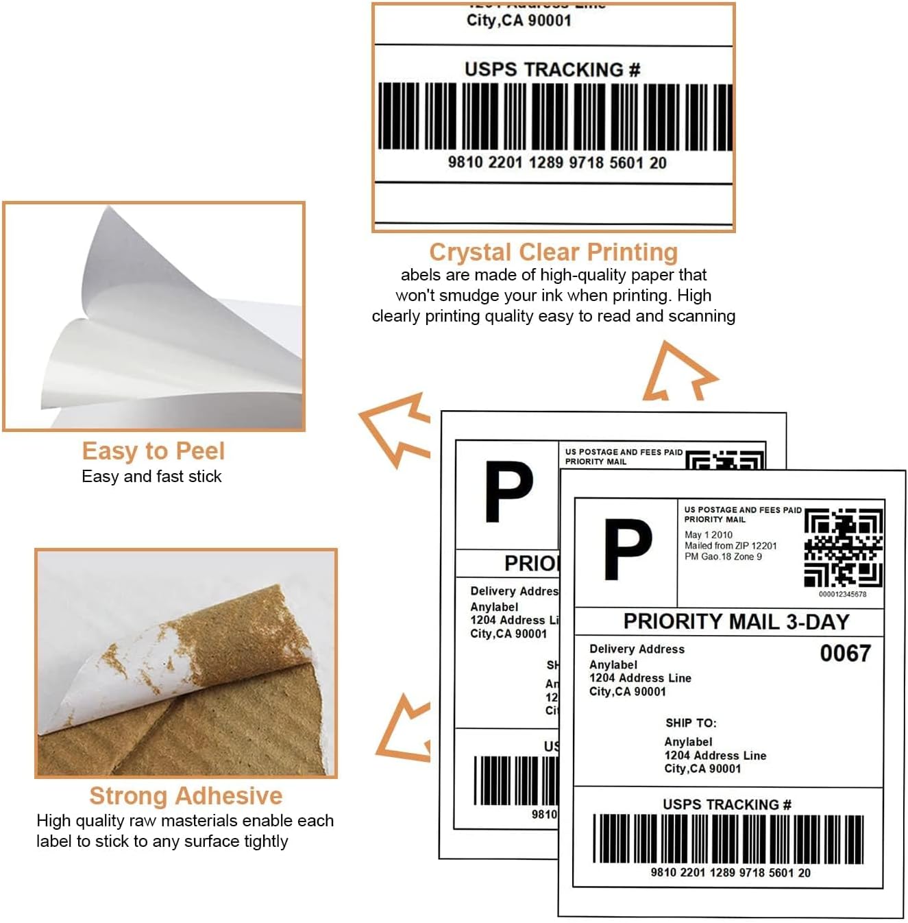 Full Sheet Labels 8.5 X 11, White Matte Sticker Paper, Laser/Inkjet Printing, 1 Up Shipping Mailing Address Storage Bin Stickers 8-1/2" x 11"(200 Sheets 200 Labels)
