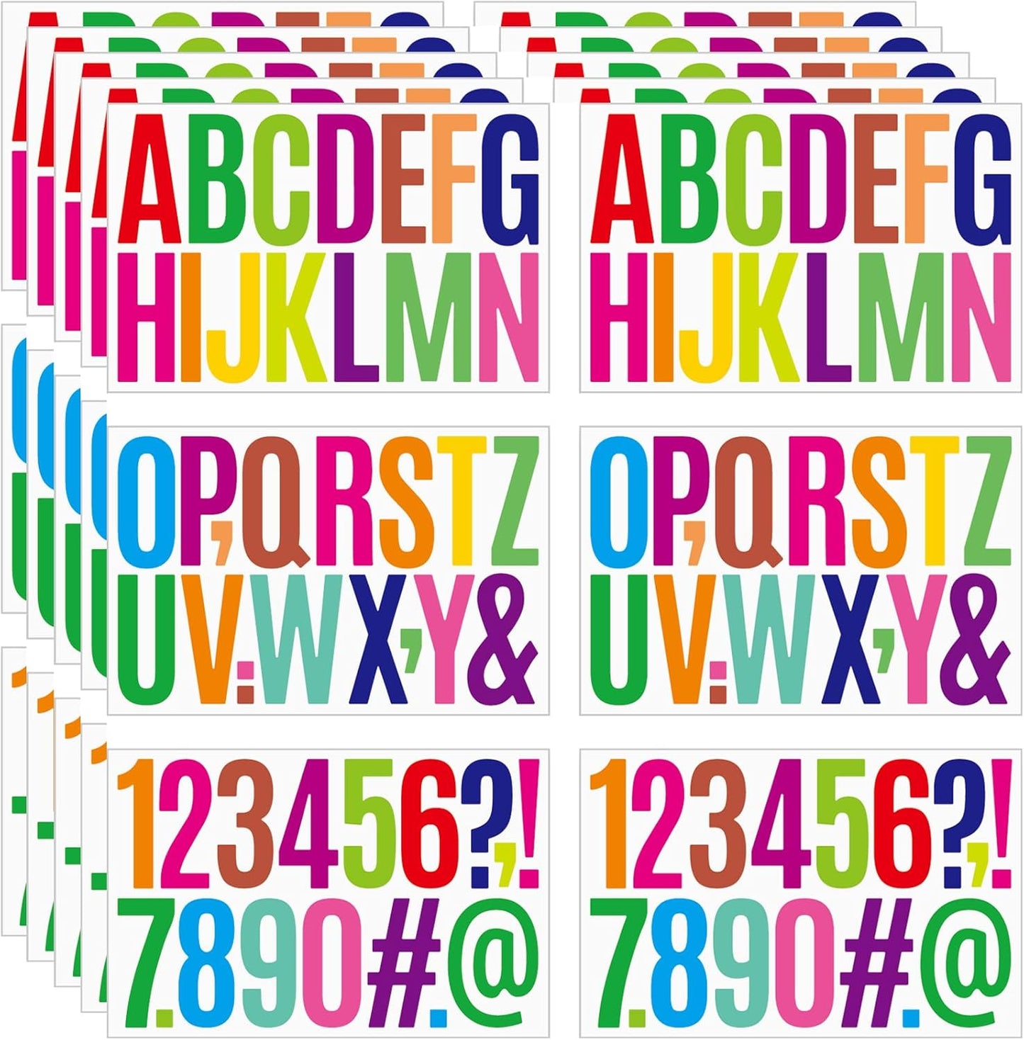 480 Pcs Waterproof 3" Vinyl Alphabet & Number Stickers - Self-Adhesive for Mailboxes, Windows, Doors, Signs, Vehicles & More, Colored