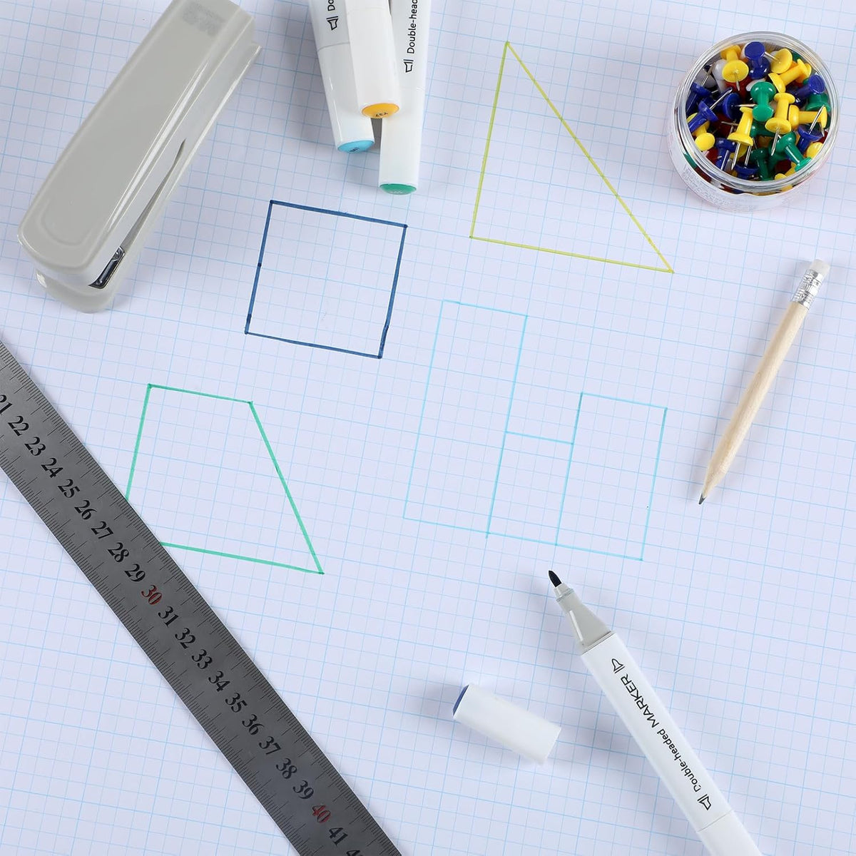 25 Sheets Large Graph Paper 24 X 36 Inch Graph Paper Pad 1 and 1/4inch Ruled Giant Grid Sheet Blueprint Drafting Pad for Engineering Architect Designer Mathematician