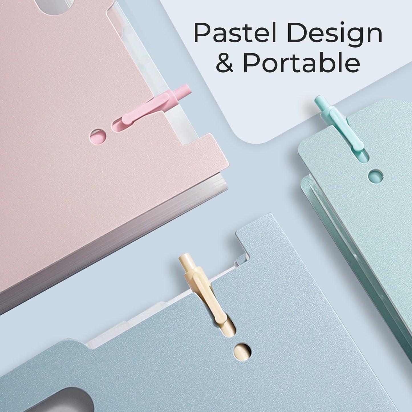 Y YOMA 2 Pack Accordion File Organizer with Handle 12 Pockets Expanding File Folder with Removable Tabs for A4 Letter Size Paper Portable Plastic Filing Organizer Document Bill Receipt Holder, Pink