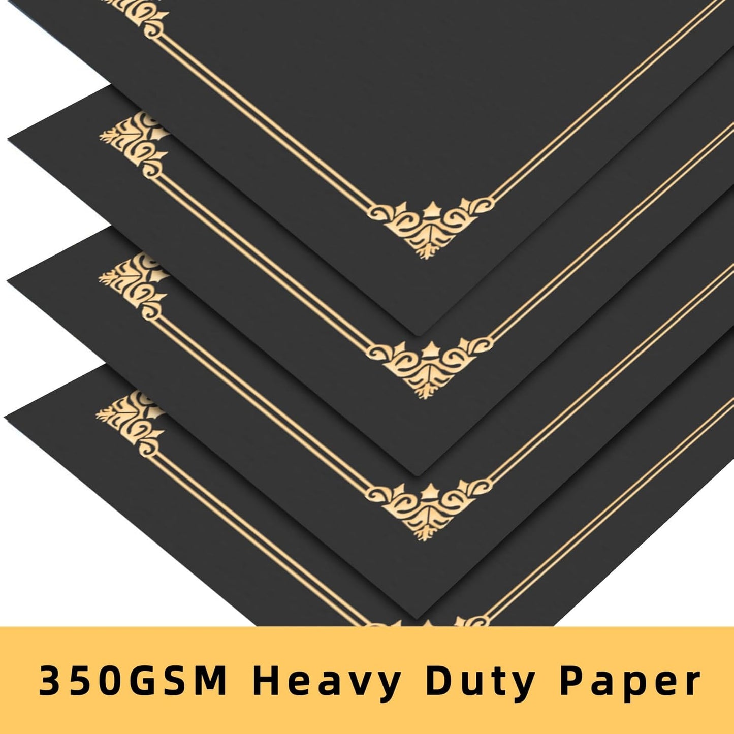 HAUTOCO 30 Pcs Certificate Holders, Black Diploma Folders Document Covers with Gold Foil Border for Letter Size 8.5x11 Cardstock, Award, Graduation