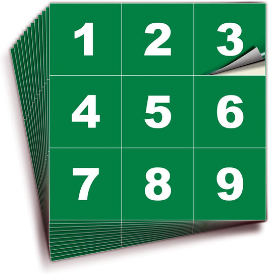 iSYFIX Green Consecutive Number Stickers – 1 to 100, 2-inch, 1 Set – Vinyl Self Adhesive Premium Decal, Ideal for Inventory, Storage, Organizing, Boxes, Bins, Toolbox, Lockers & More, Indoor/Outdoor