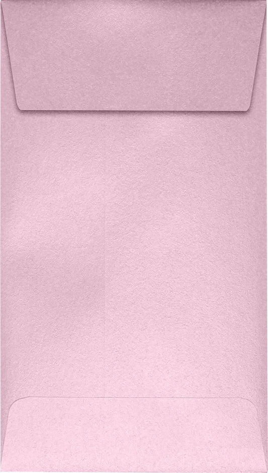 LUXPaper #5 1/2 Coin Envelopes | Peel & Press | 3 1/8" x 5 1/2" | Rose Quartz Metallic | 81lb. Text | 50 Qty