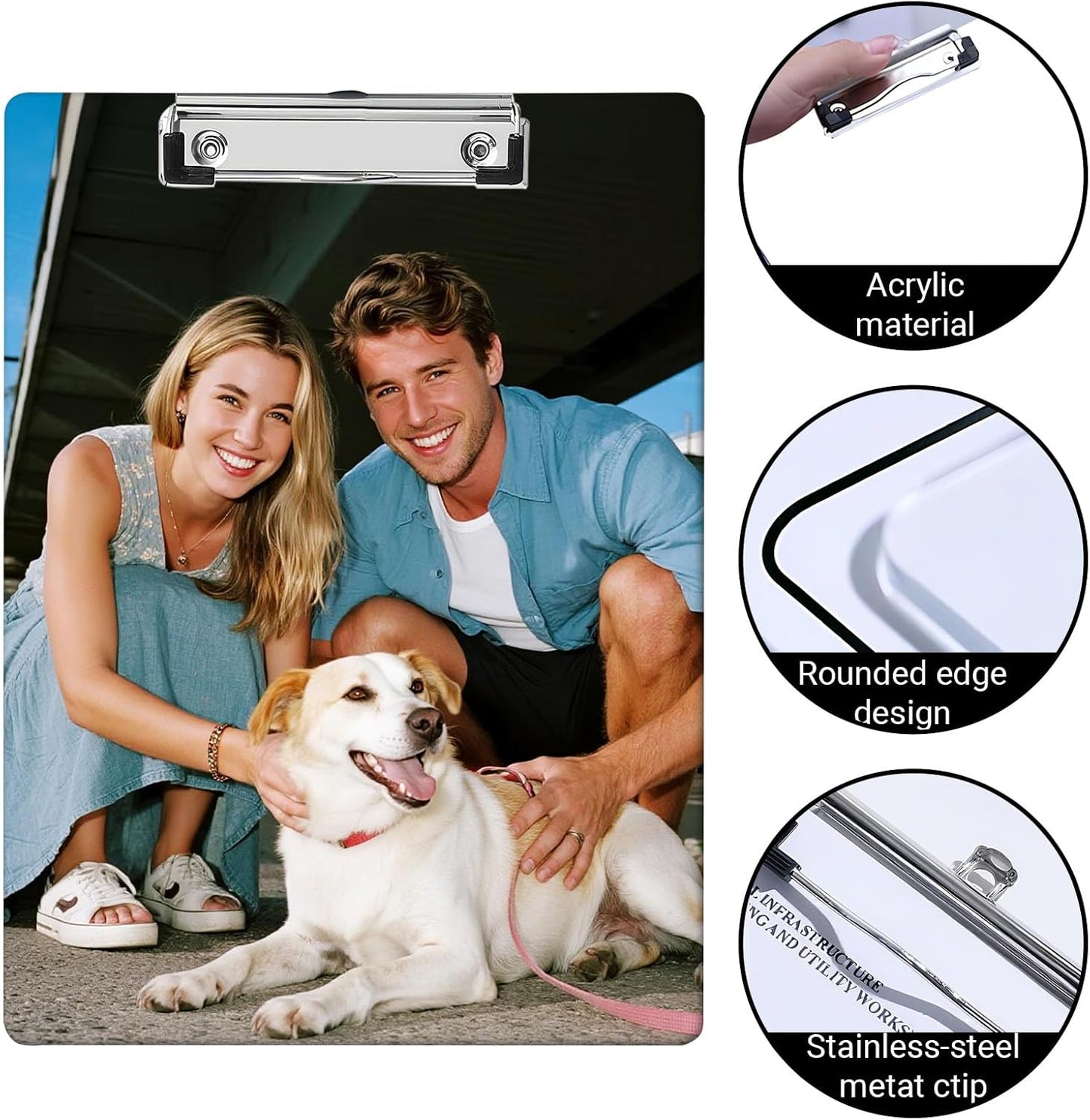 Custom Acrylic Coach Clipboard with Name Photo Logo Personalized Clipboard for Kids Boys Women Men Custom Basketball Football Clipboards for Coaches
