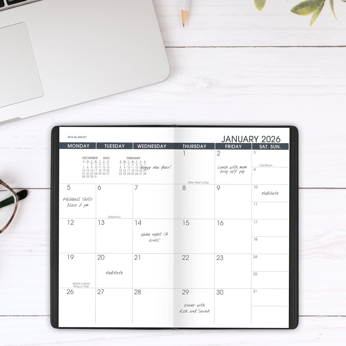 AT-A-GLANCE 2026-2027 Planner, 2 Year Monthly Planner, 3.5" x 6", Pocket Size, Black (700240526)