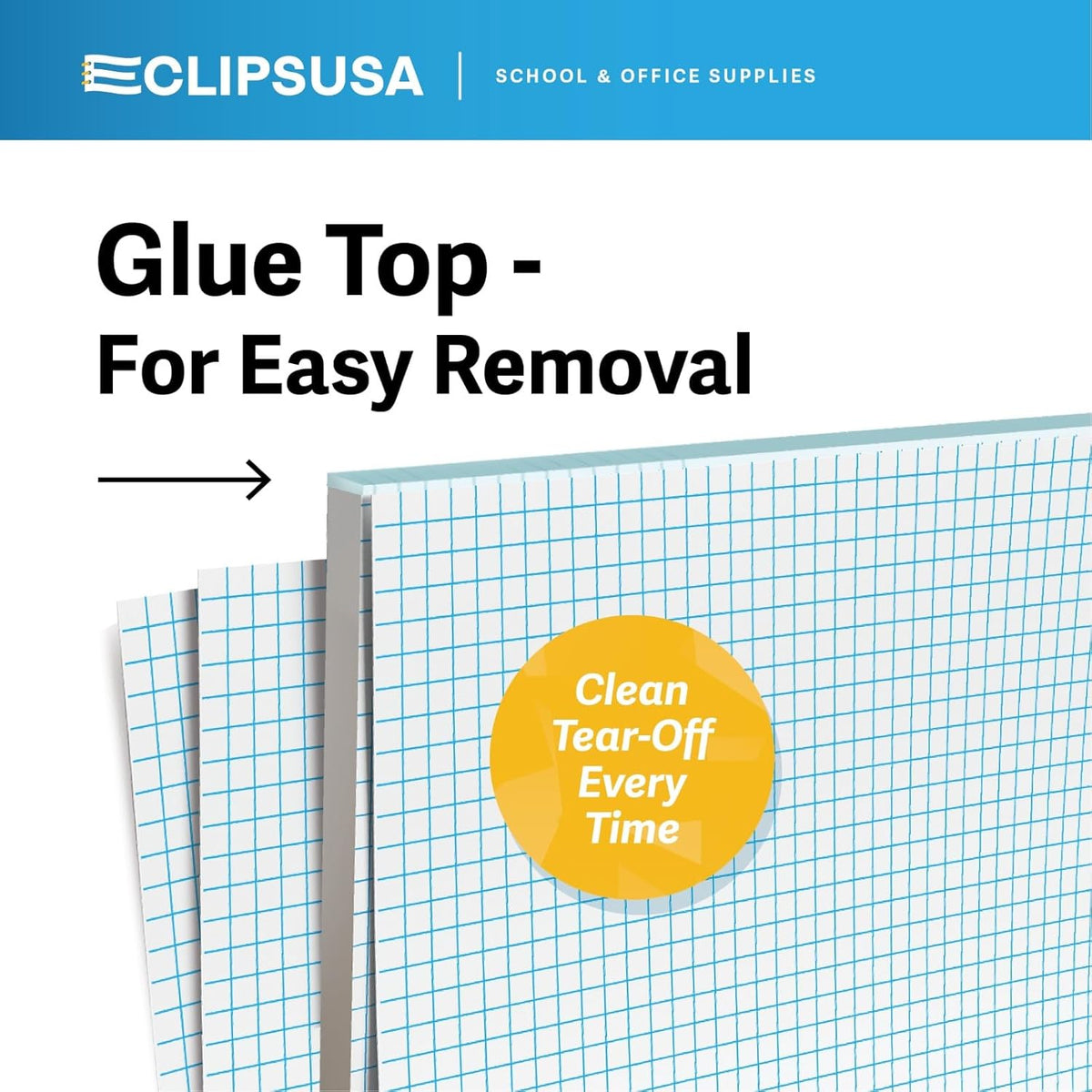 E-CLIPS USA Graph Paper Pad, Graph Paper Notebook, 4 x 4 An Inch Quad Ruled Graph Paper Pad, Graph Paper Pads 8.5 x 11, Drafting Paper, 50 Sheets Per Pad (12 Pack)