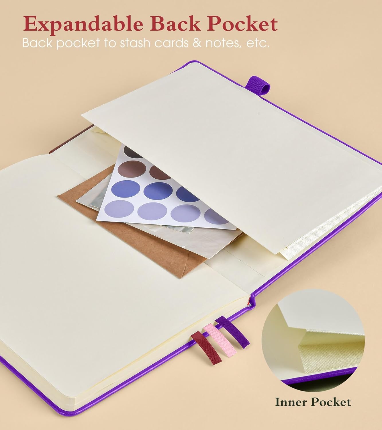 Lined Journal Notebook for Women Men, 160 Pages, A5 Hardcover Vintage Leather Journaling Notebooks for Work, School, Note Taking, Travel, Bible Study, Daily Diary for Writing 5.8"x8.5" (Purple)