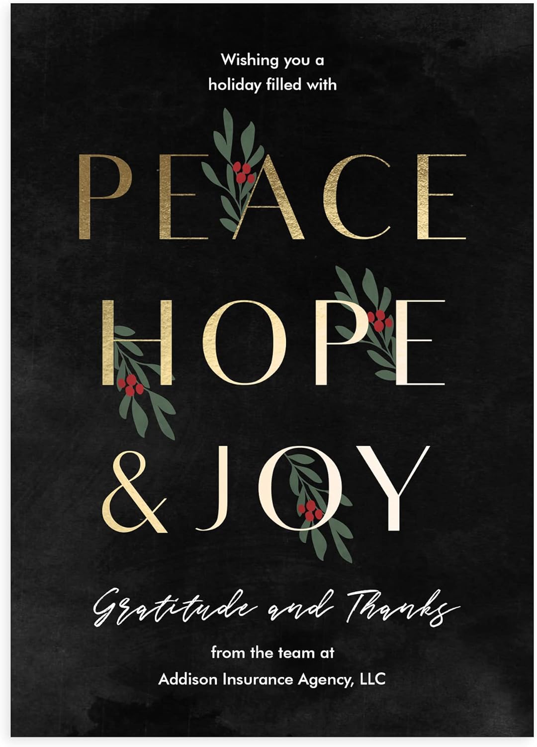 Let's Make Memories Personalized Business Christmas Cards with Envelopes - Premium Quality - 5x7-2025 Holiday Cards & White Envelopes - Peace, Hope & Joy - 15 ct