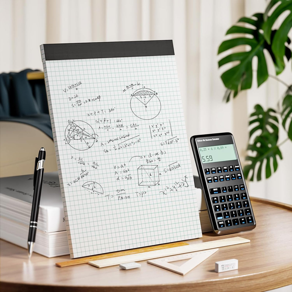 Graph Paper 8.5 x 11 Grid Paper Pad Quad Ruled, 3 Pack, 30 Sheets per Pad, White, 4x4 (4 Squares per inch), Easy-Tear Perforations, 8.5"x11" Quad Ruled Grid Paper Pad