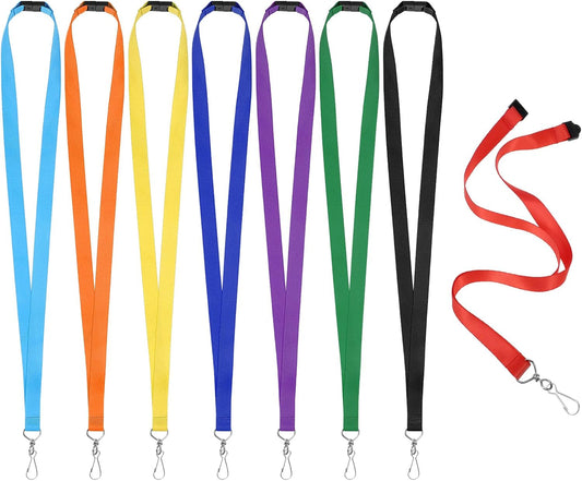 Prudiut 32 Pcs Breakaway Lanyards - 8 Color Breakaway Lanyards with Swivel J Hook for Id Badges and Keys