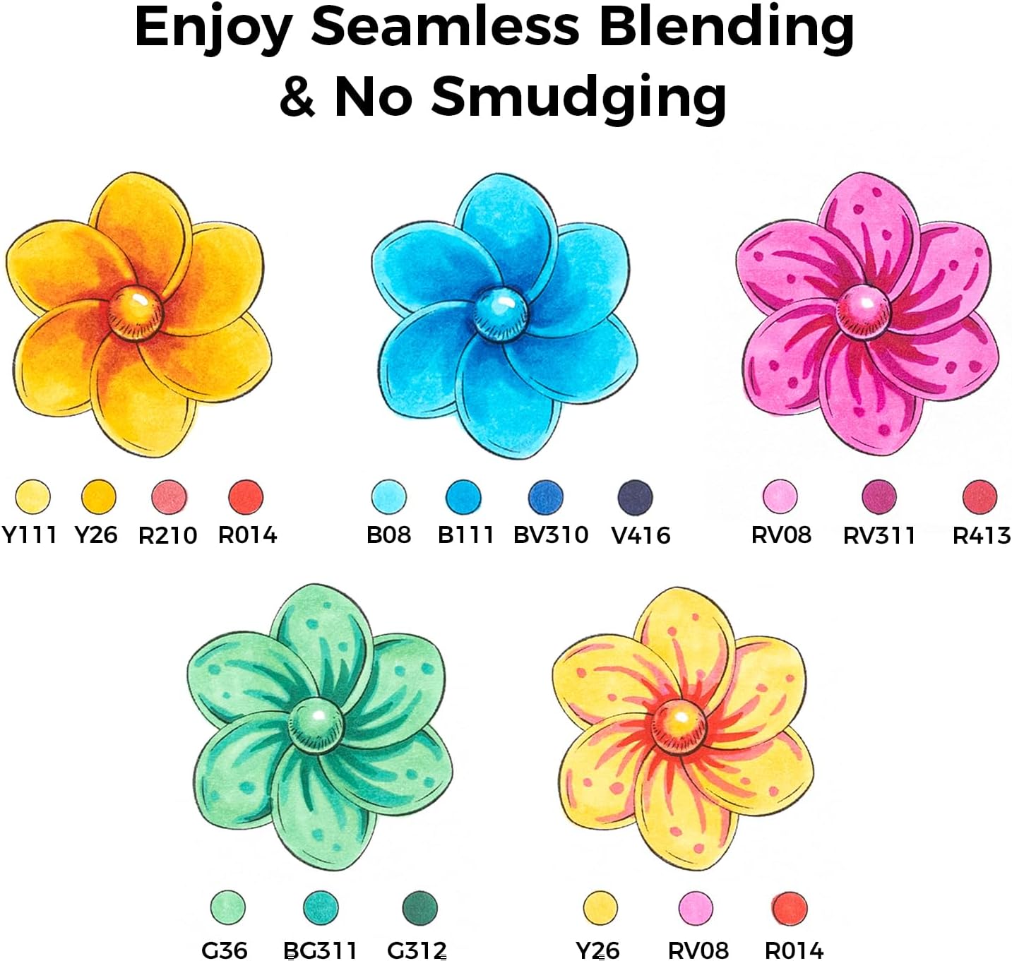Ohuhu Alcohol Markers Brush Tip - 320-color Double Tipped Art Sketch Marker Set for Artists Adults Coloring Illustration -Brush & Chisel Dual Tips - Honolulu Series of Ohuhu Markers - Refillable Ink