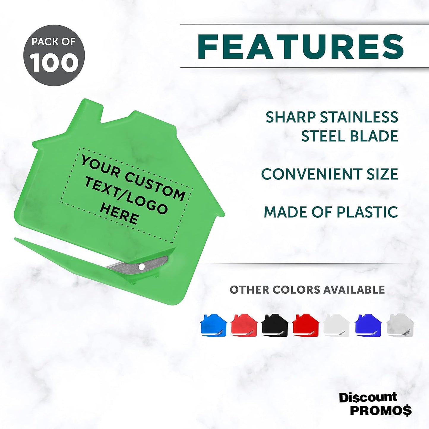 Custom House Letter Openers Set of 100, Personalized Bulk Pack - Perfect for Home or Office - TGreen