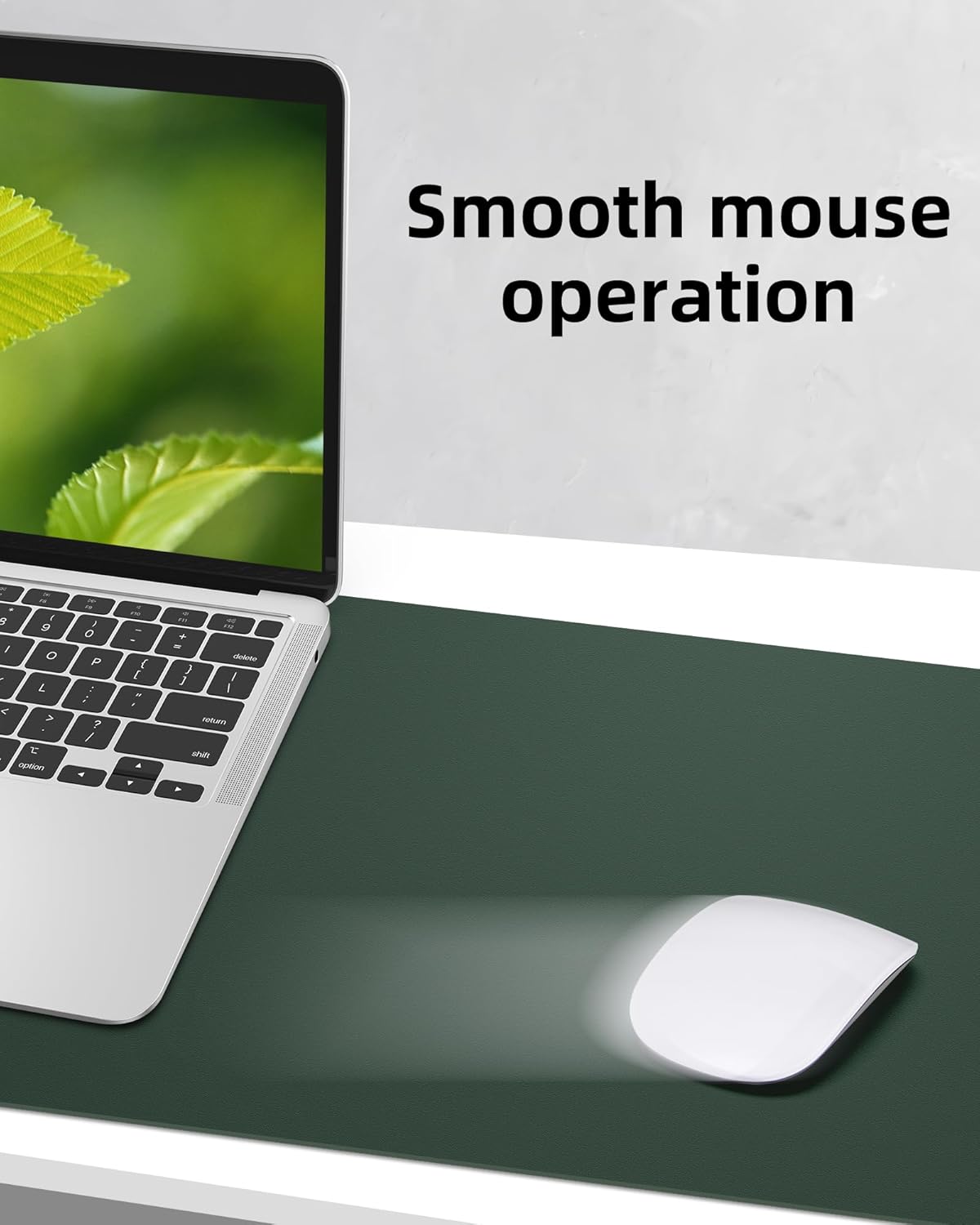Leather Desk Pad Protector,Mouse Pad,Office Desk Mat, Non-Slip PU Leather Desk Blotter,Large Desk mat,Waterproof Keyboard mat for Office/Home/Decor (Dark Green,48" x 24")