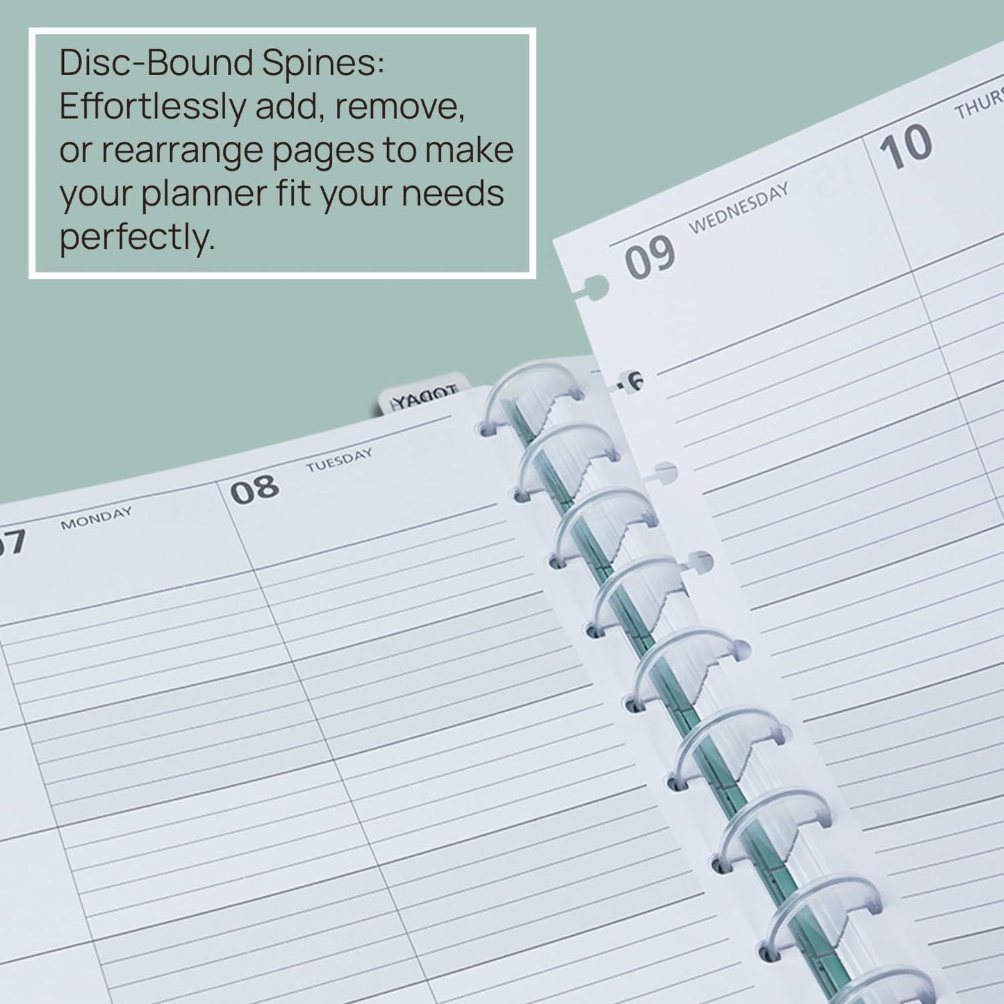 POPRUN Teacher Planner 2025-2026, (Disc-Bound Letter Size - 8.5'' x 11'') Academic Lesson Planner (Jul. 2025 - Jun. 2026) with Monthly Tabs, 2-Sided Pocket, Hardcover for Teachers, Black