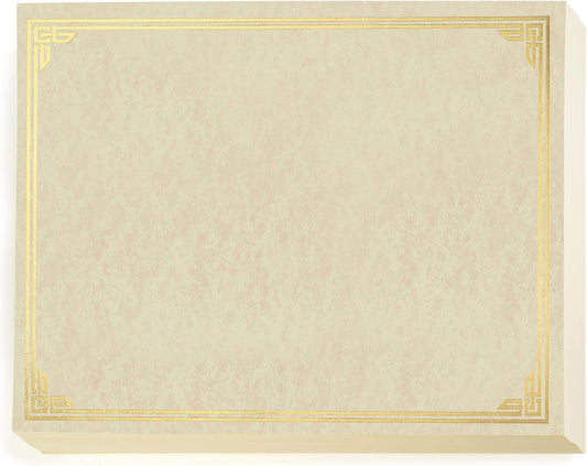 PaperDirect Gold Foil on Aged Parchment Classic Parchment Specialty Certificates, 8½ x 11, 50 Count, Certificates and Awards Paper, for School, Work, Diplomas & Award Certificates