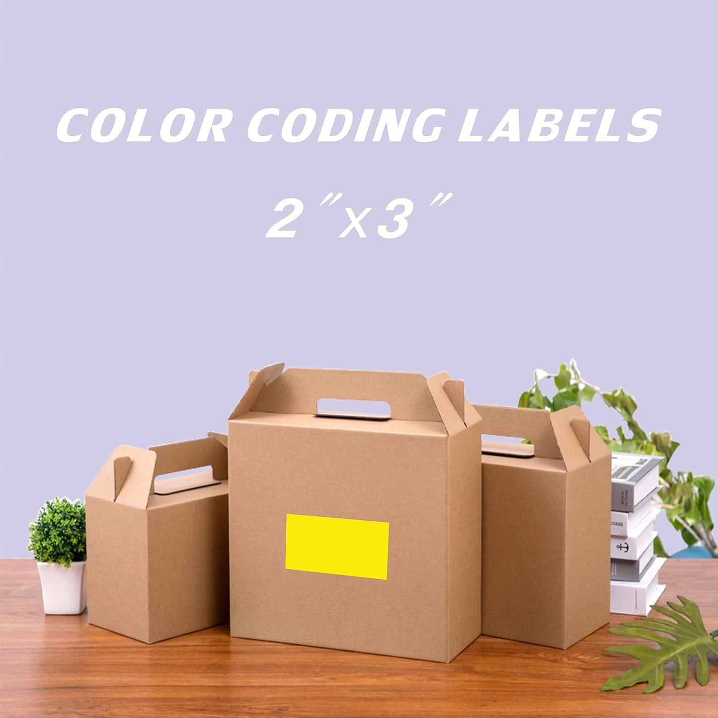 PARLAIM 2 X 3 Inch 250 Per Roll Rectangle Inventory Color Coding Labels, Roll Square Label Inventory Stickers(Fluorescent Yellow)