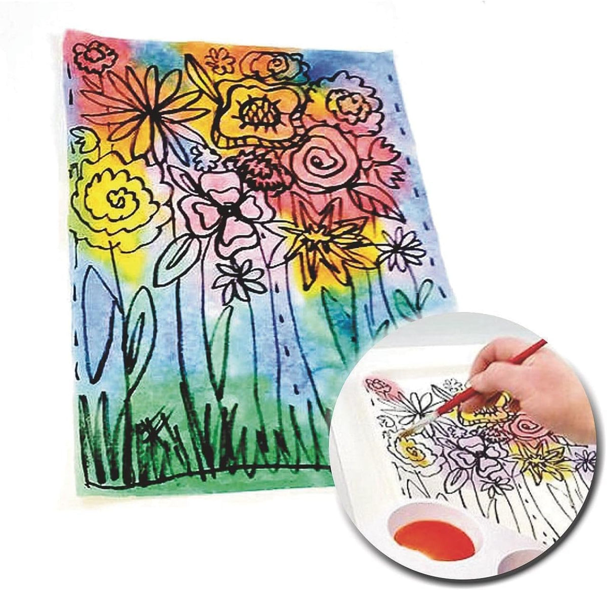 S&S Worldwide Color Splash! Liquid Watercolor Paint, 6 Vivid Colors, 8-oz Flip-Top Bottles, for All Watercolor Painting, Use to Tint Slime, Clay, Glue, Shaving Cream, Non-Toxic. Pack of 6.