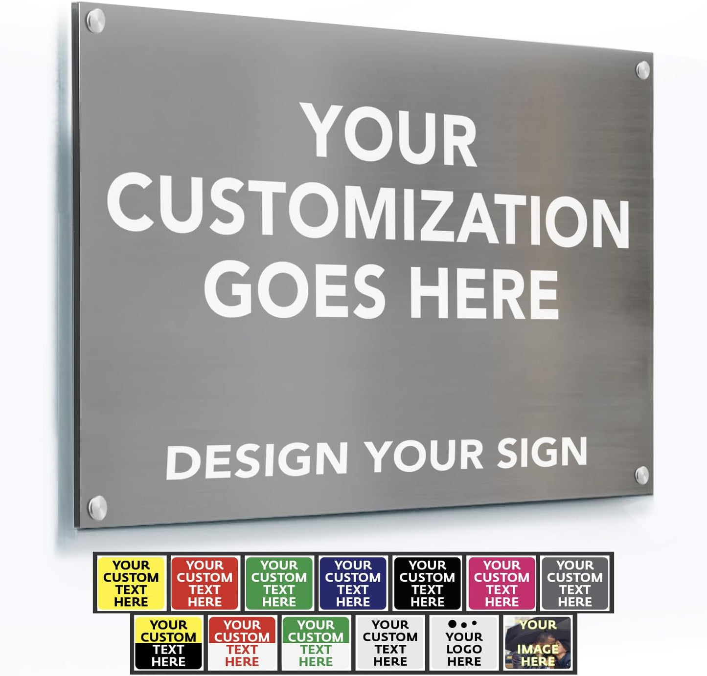 Custom Metal Signs, Personalized Aluminum, Customized Safety, Business Signs, Waterproof Outdoor, White Aluminum (Gray, 12x8 In)