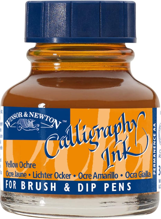 Winsor & Newton Calligraphy Ink, 30ml(1-oz) Bottle, Yellow Ochre