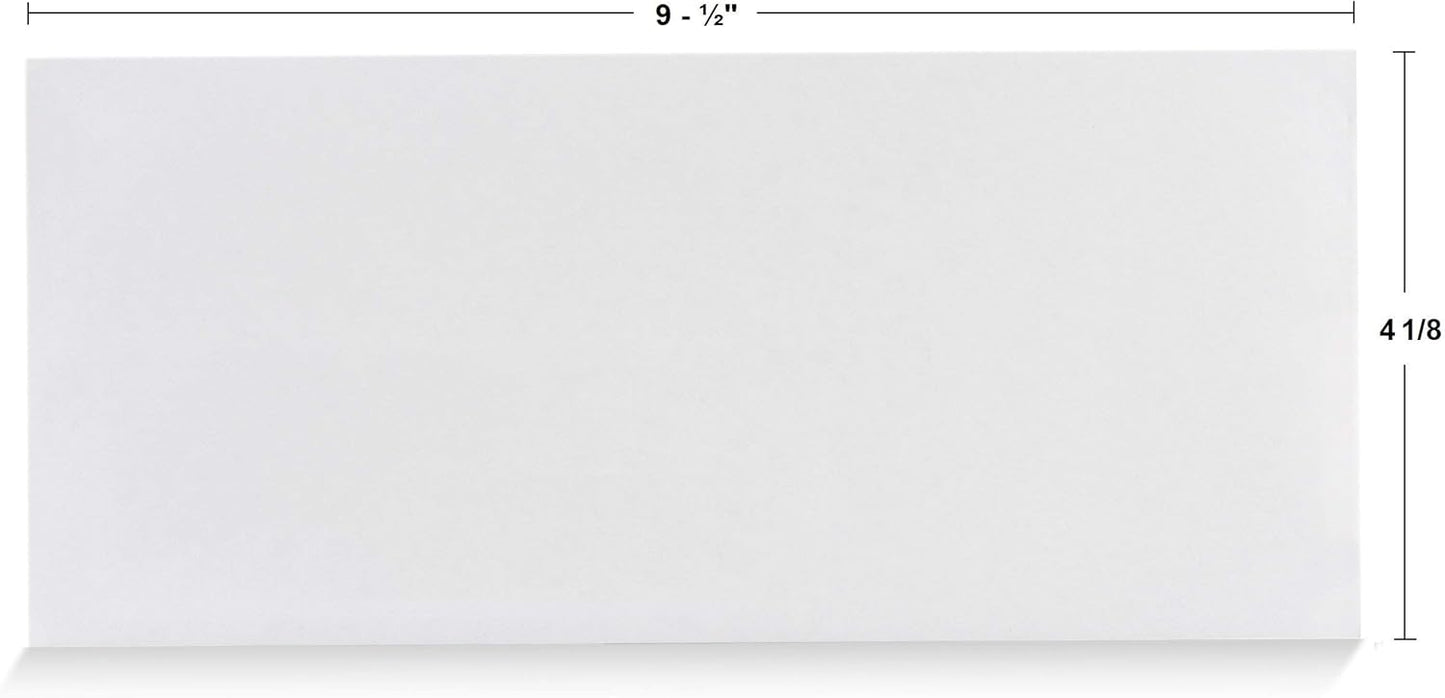 Aimoh 250 Custom Printed #10 Security Tinted Self–Seal Envelopes - Personalized with Logo and Address/Return Address Imprinted -Size 4-1/8 X 9-1/2" -White -24 LB - 250 Count (7-34010-250)